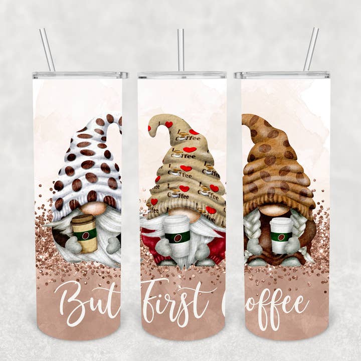 Aber zuerst Coffee Gnome Tumbler für den Großhandel von The Potted Oasis