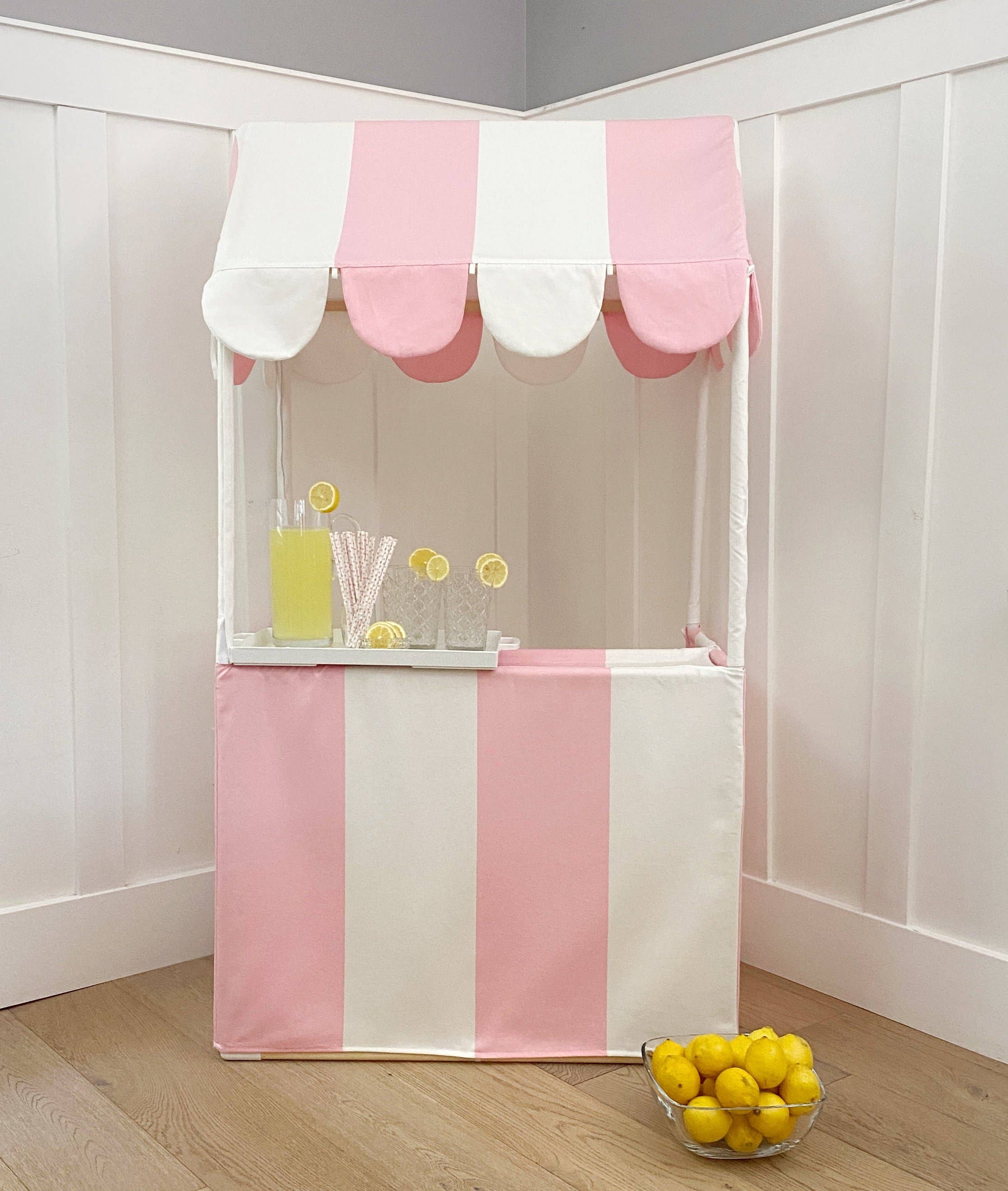 Domestic Objects - Wholesale Tent - Kids - The Market Stand Play Tent in Pink & White Cotton Canvas14