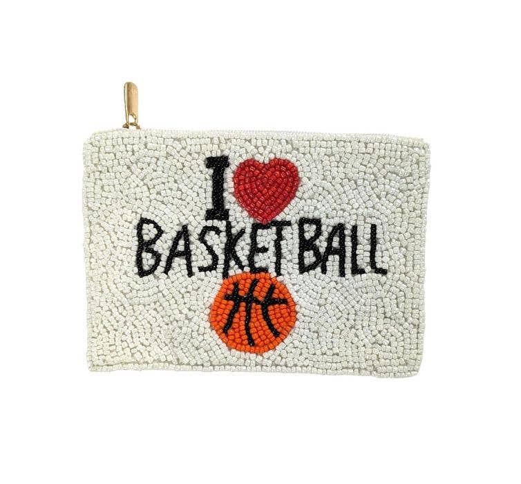 Nima Accessories Inc - Wholesale Coin Purse - Women's - Ladies Basketball Themed Fully Beaded Coin Purse