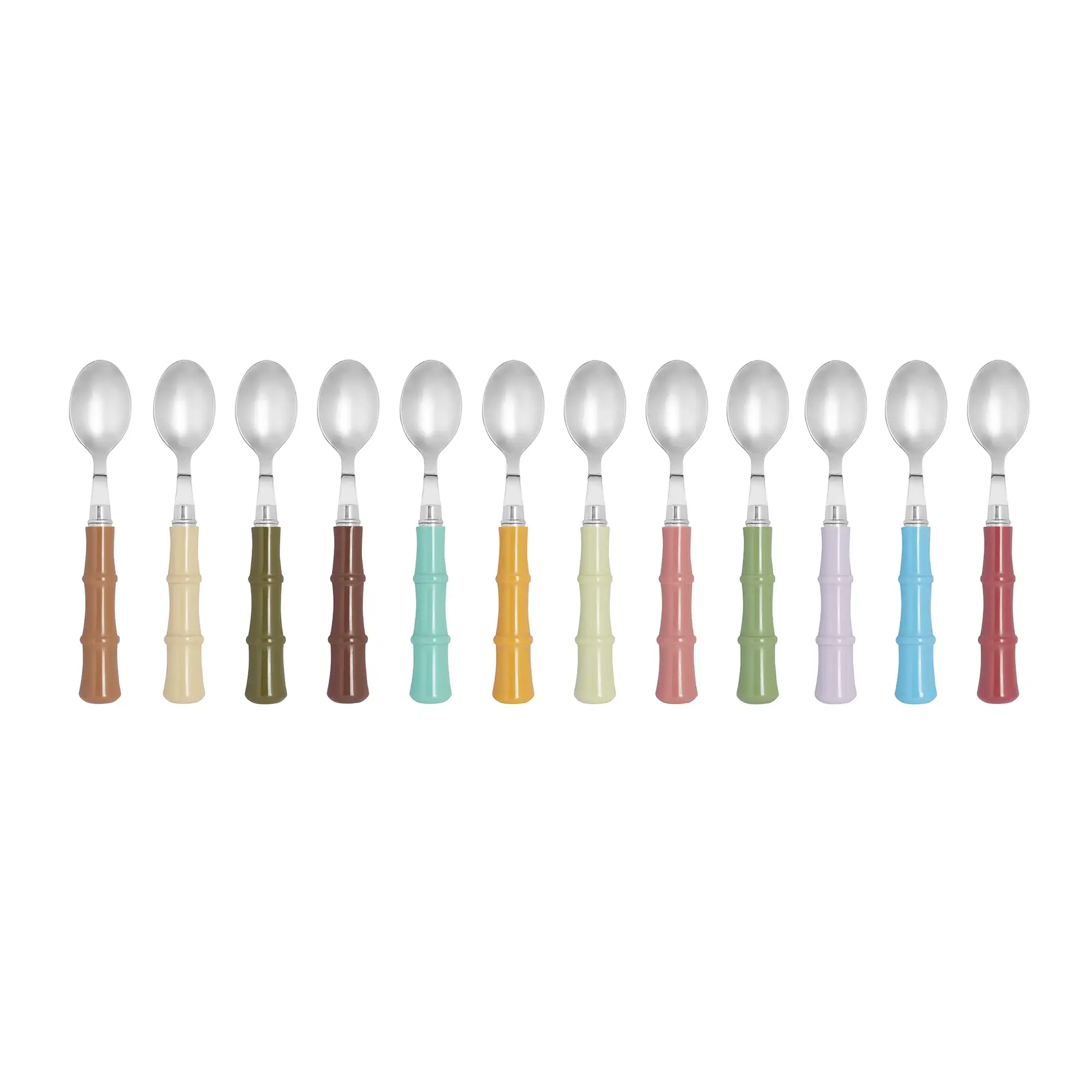 Host Home – wholesale Table spoon (cutlery) – LACQUERED BAMBOO HANDLE 12PC TEASPOON SET0
