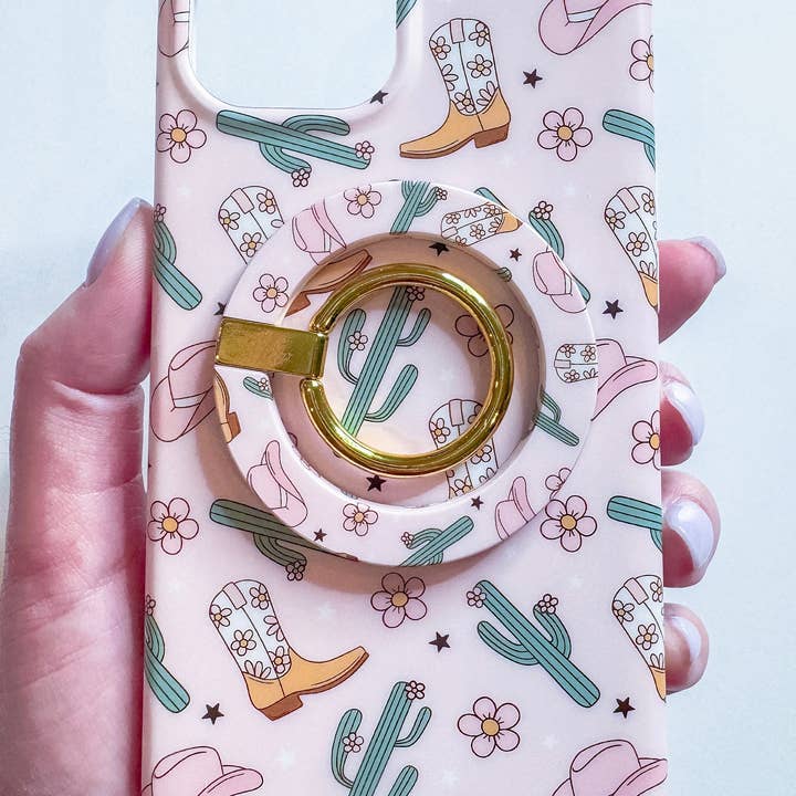 Willow Cases - Wholesale Vingerhouder (telefoon) - Western Cowgirl MagSafe Telefoonring