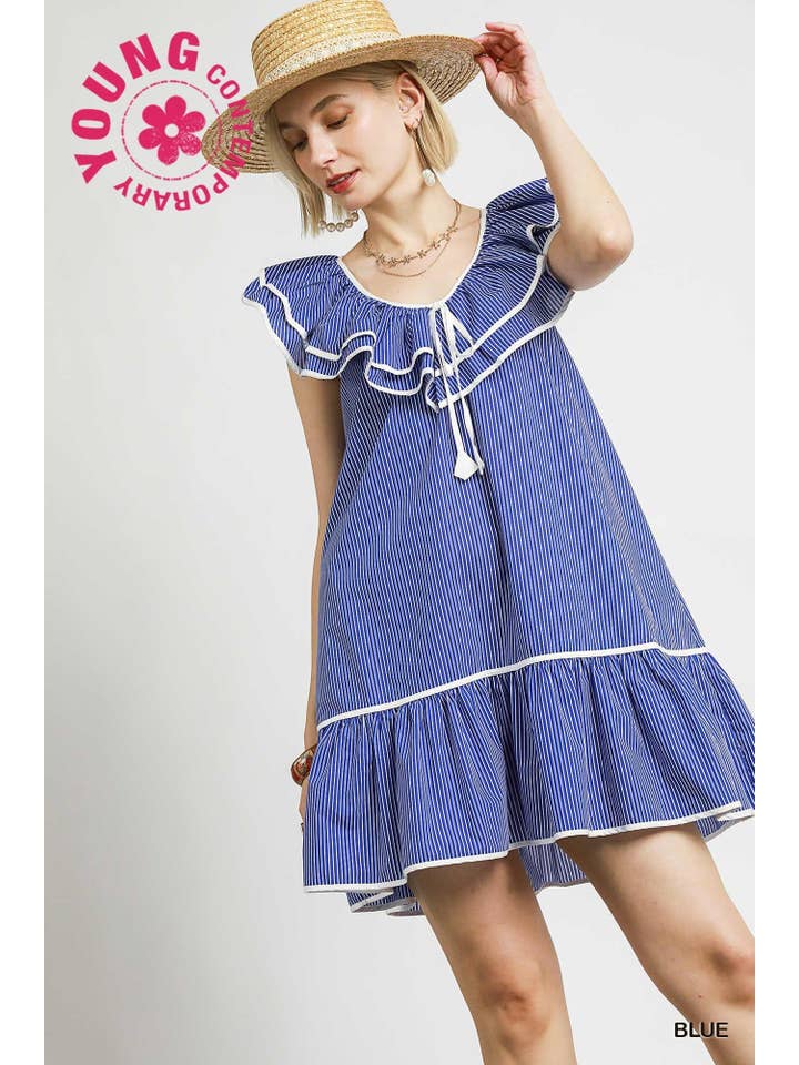 Vanilla Monkey - Wholesale Dress - Women's - Sailor Striped Ruffle Dress