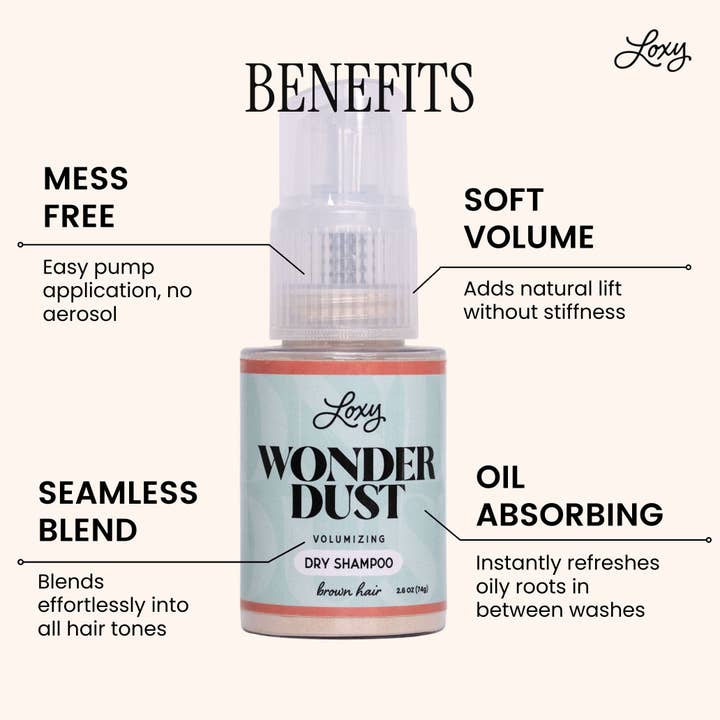 Loxy - Wholesale Dry Shampoo - Wonder Dust Dry Shampoo: Oil-Absorbing, Volumizing Powder for Light, Brown & Dark Hair1