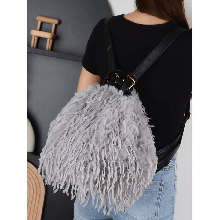 Sweetkama - Wholesale Shoulder Bag - Women's - Ladies Faux Mongolian Fur Tote Two Shoulder Bag SKAB40945