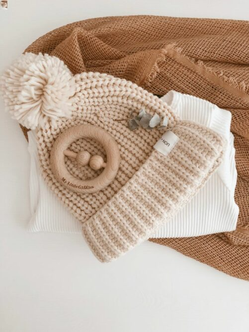 My Little Giggles - Vente Hochet mobile – bébé - Hochet en bois de hêtre brut2