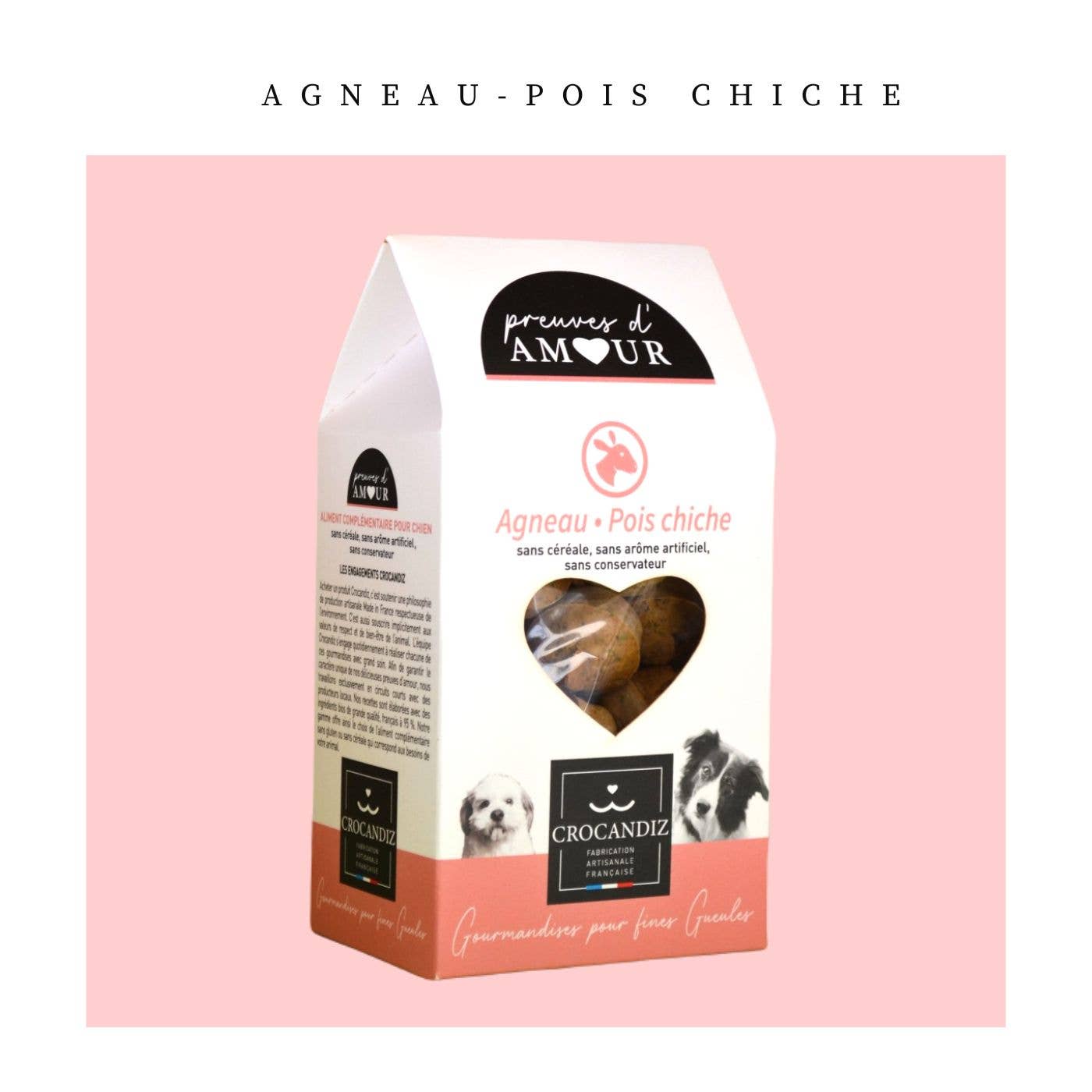 Crocandiz - Vendita all'ingrosso Biscotto - Cani - Biscotti naturali per cani all'agnello e ceci, senza cereali