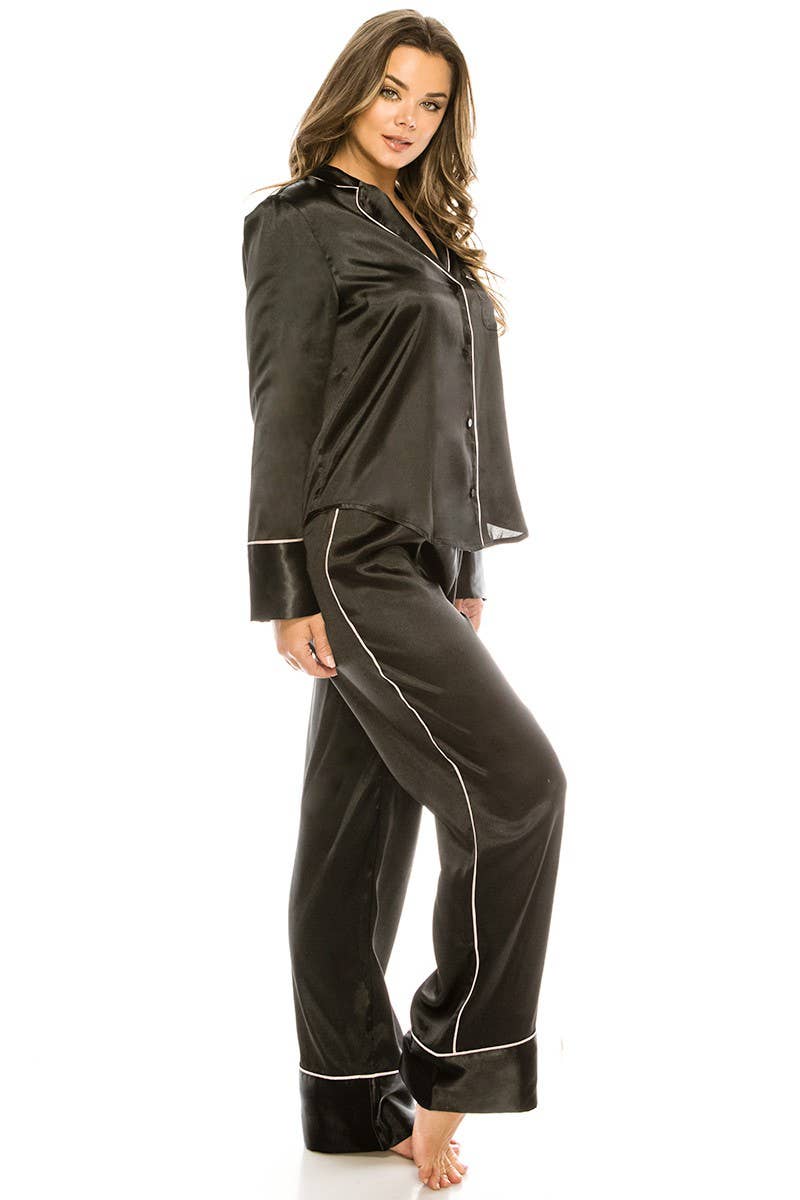 Best Underwear Line – wholesale Sleepwear set – Women's – Youmita 2 Pc Satin Pj Set-YM-20183-PJS0