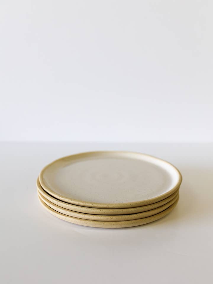 Jetty Salad Plate | White Speckle (Set of 4) for wholesale by Glazed Garage