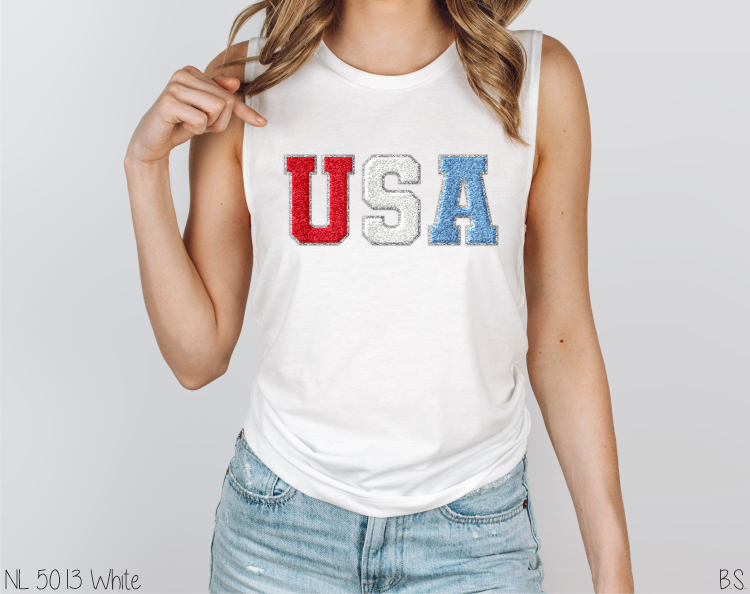 Bama Screens - Wholesale Sublimation Transfer - Varsity USA Chenille Letters #BS54998