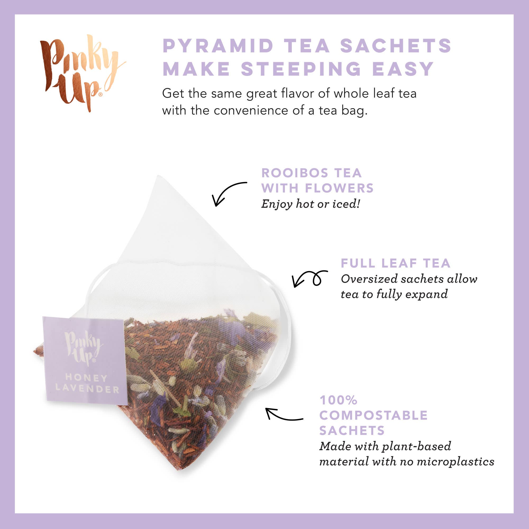 Pinky Up - Wholesale Tea Bags - Honey Lavender Rooibos Tea 15 Sachets5