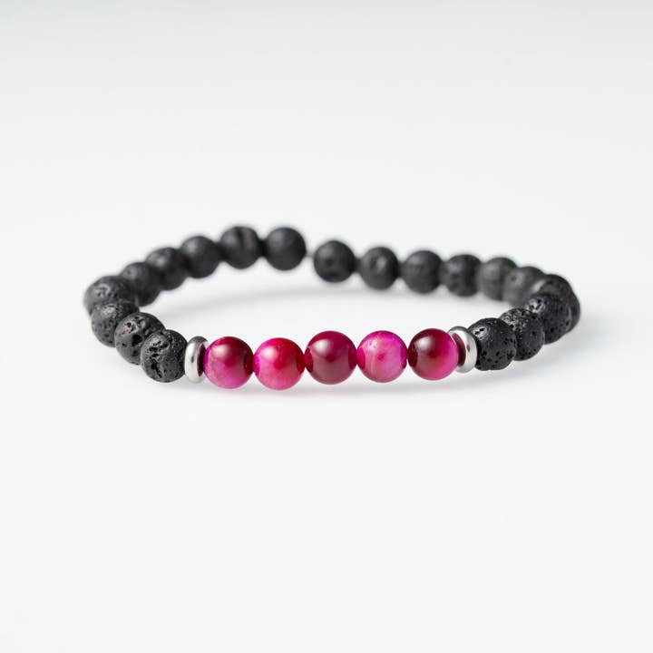 Natural Rose Tiger Eye Stone And Black Lava for wholesale by Virgin River Naturals