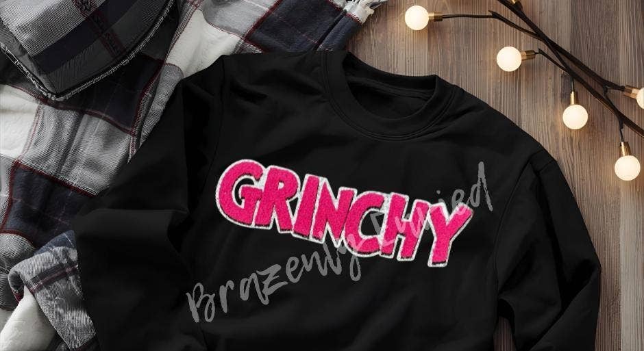 Brazenly Envied - Wholesale Patch - GRINCHY Patch  Pink chenille -  Be classy and Sassy with this awesome Patch1