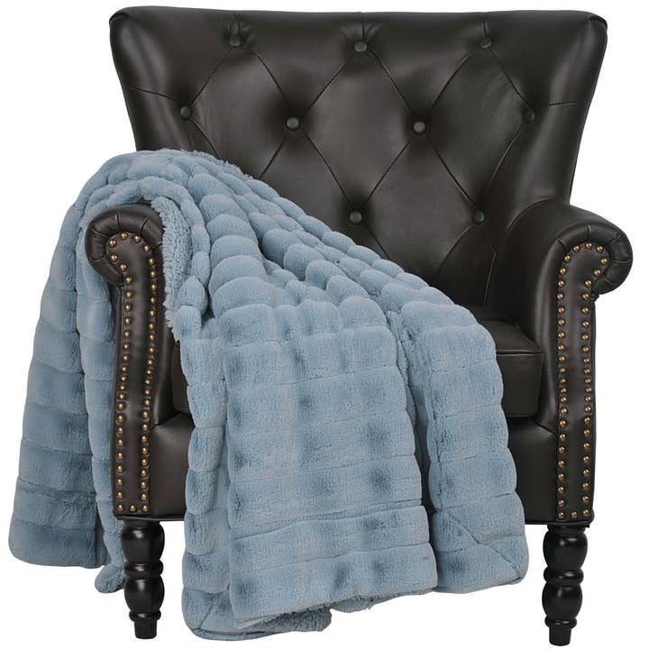 Cypress Linen / Bluff City Bedding - Wholesale Throw Blanket - Cozy Soft Oversized 60 X 80 Throw Blanket Ribbed Plush for Couch or Bed
