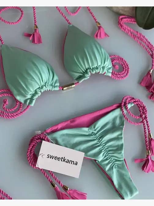 Sweetkama - Wholesale Two Piece Swimsuit - Women's - 2-Piece Color Block Bikini Set Swimsuit 8