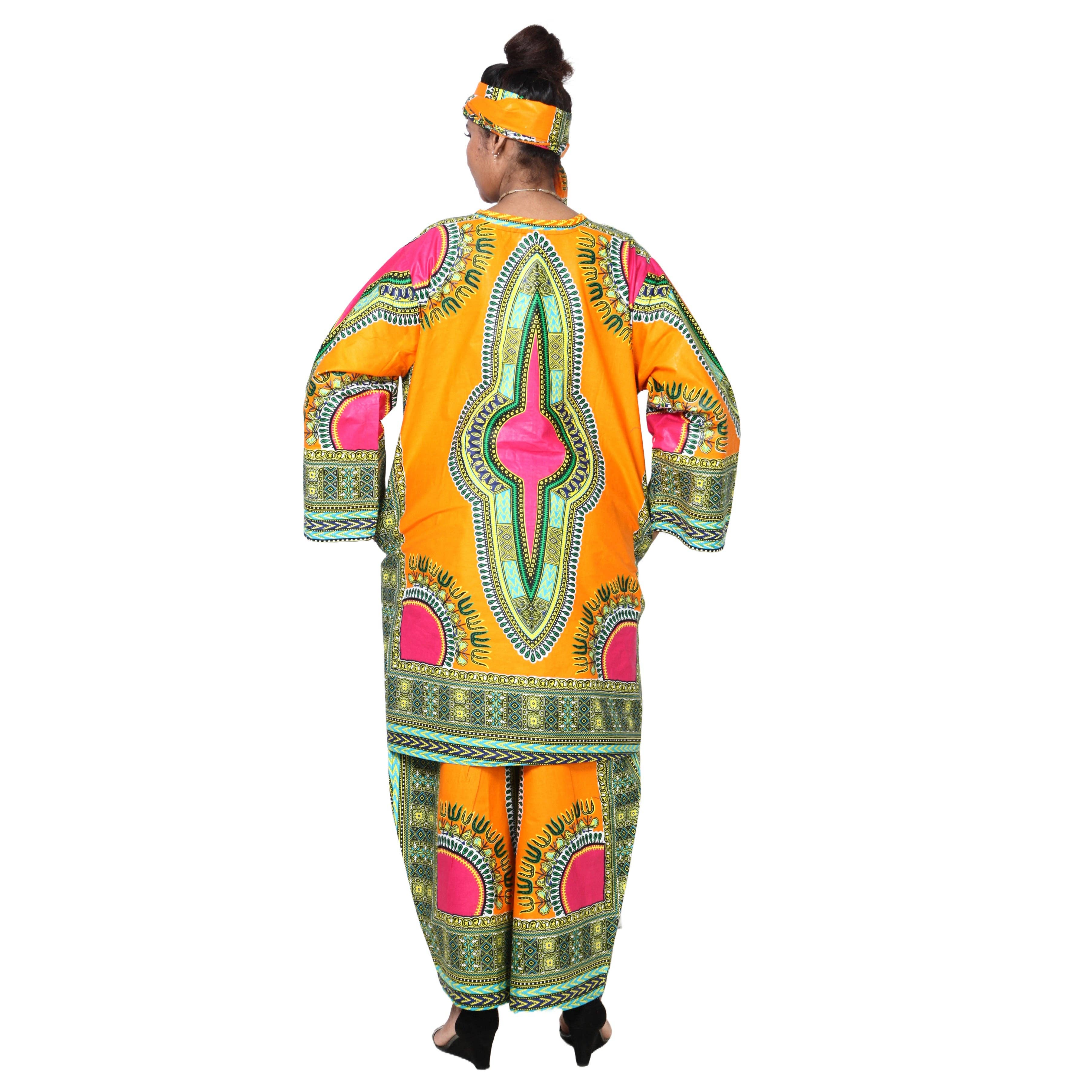 African Stars - Wholesale Top & Pant Set (NOT Loungewear) - Women's - Women's Dashiki Tunic Top and Matching Pants Set -- FI-404911