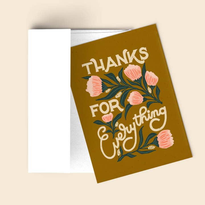 Vintage Botanical Thank You Card - Tak for alt for engroshandel hos Liz Kohler Brown