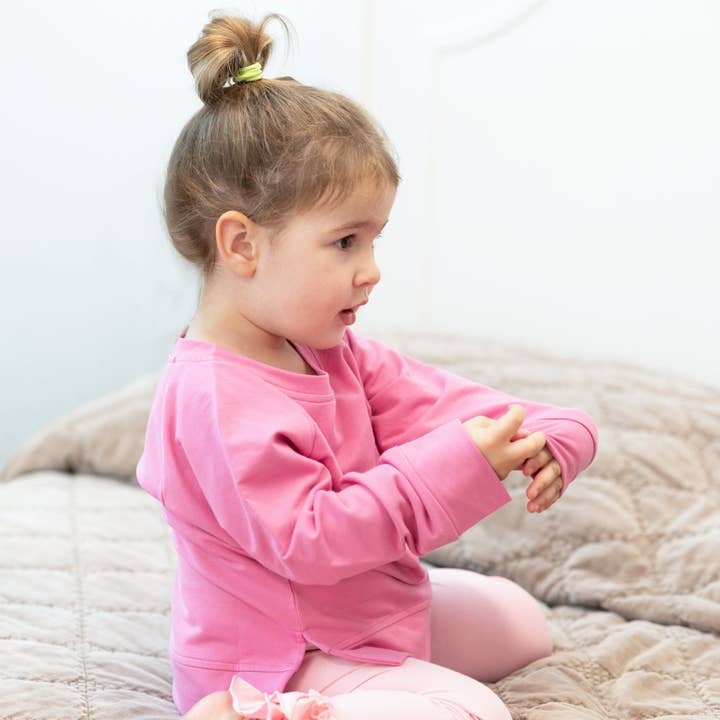 Camisola de Gola Redonda - Malha Francesa Rosa Framboesa por atacado de Sweet Bamboo