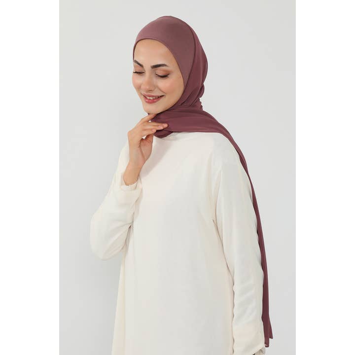 Aisha's Design - Wholesale Hijab – Women’s - Ready to Wear One-Piece Chiffon Shawl Hijab with Built-In Cotton Undercap, Easy Modest Scarf for Women,PS-5360