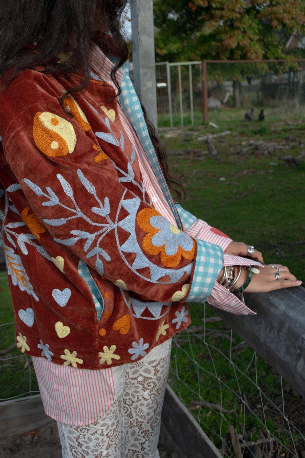 ToutVintage - Vente Veste – femme - Velours brique yingyang2