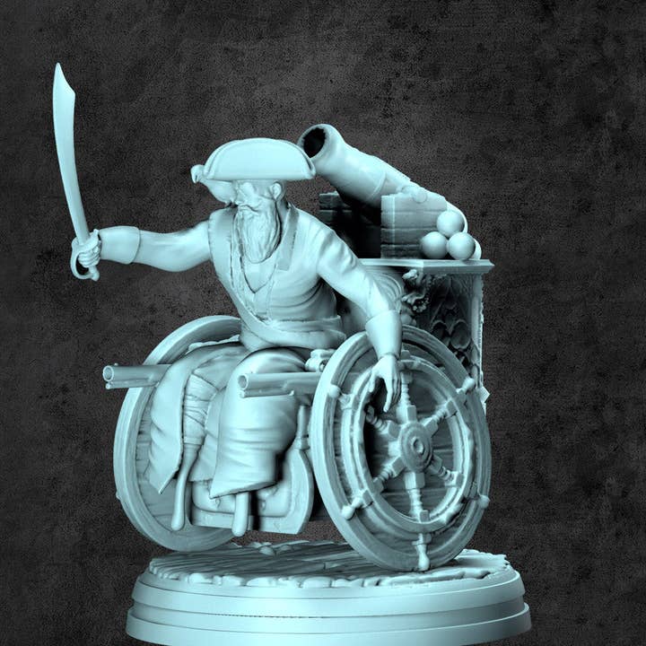 Miniatura de Landshark (Pirata en Silla de Ruedas) para Juegos de Rol de Mesa para venta al por mayor de Kraken Dice