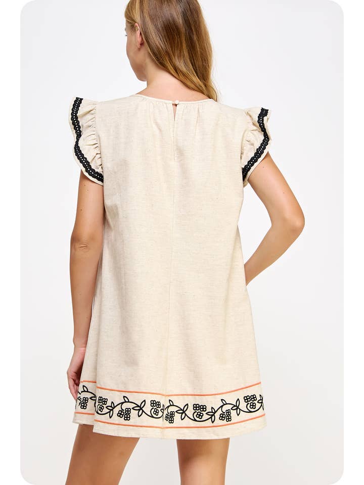 Strut & Bolt – Vestido - Mulher por atacado – Mini vestido bordado de manga flutter6