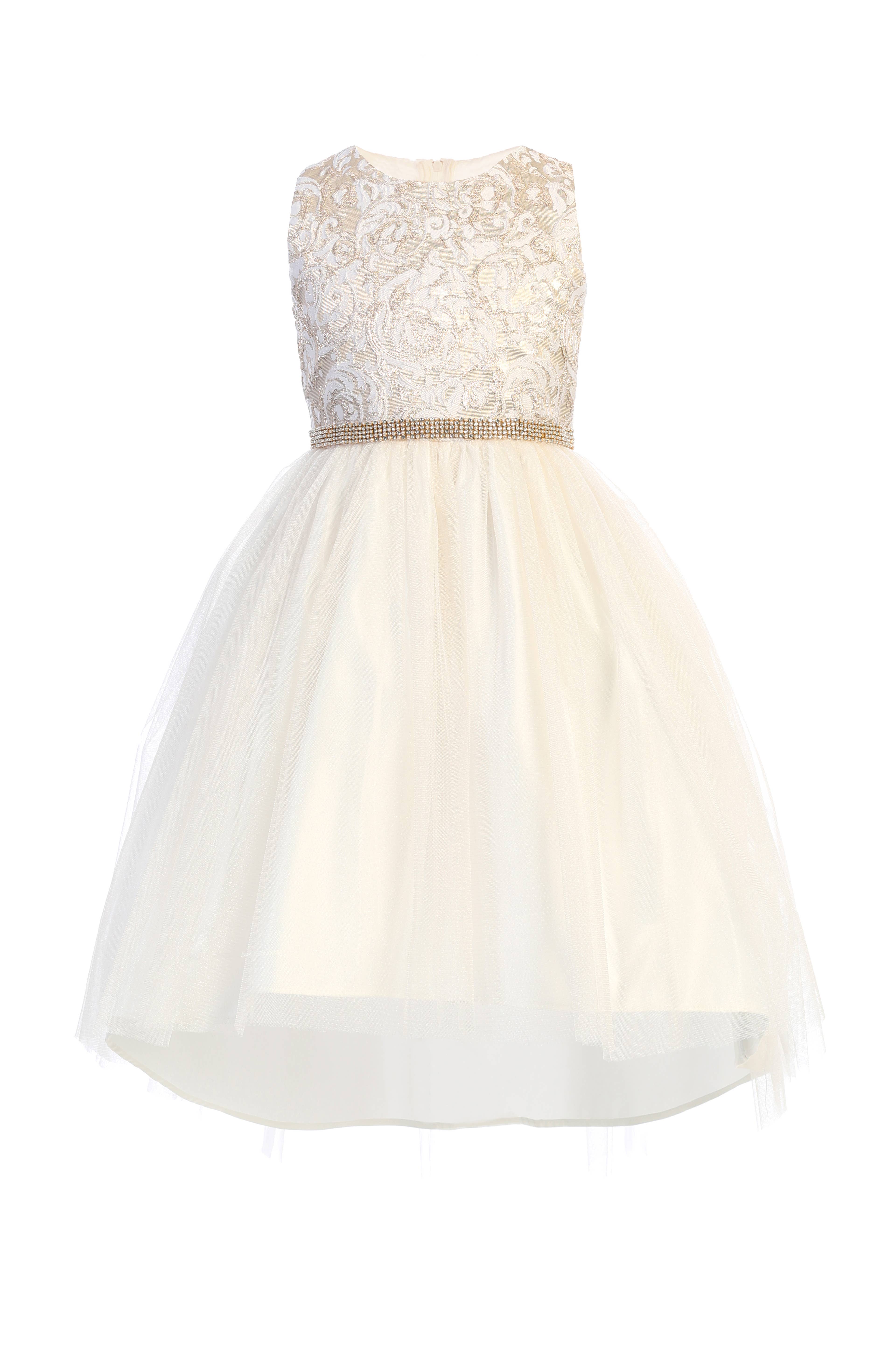 Sweet Kids, Inc. - Wholesale Dress - Kids - SK805 - luxe jacquard hi-low with satin & tulle0