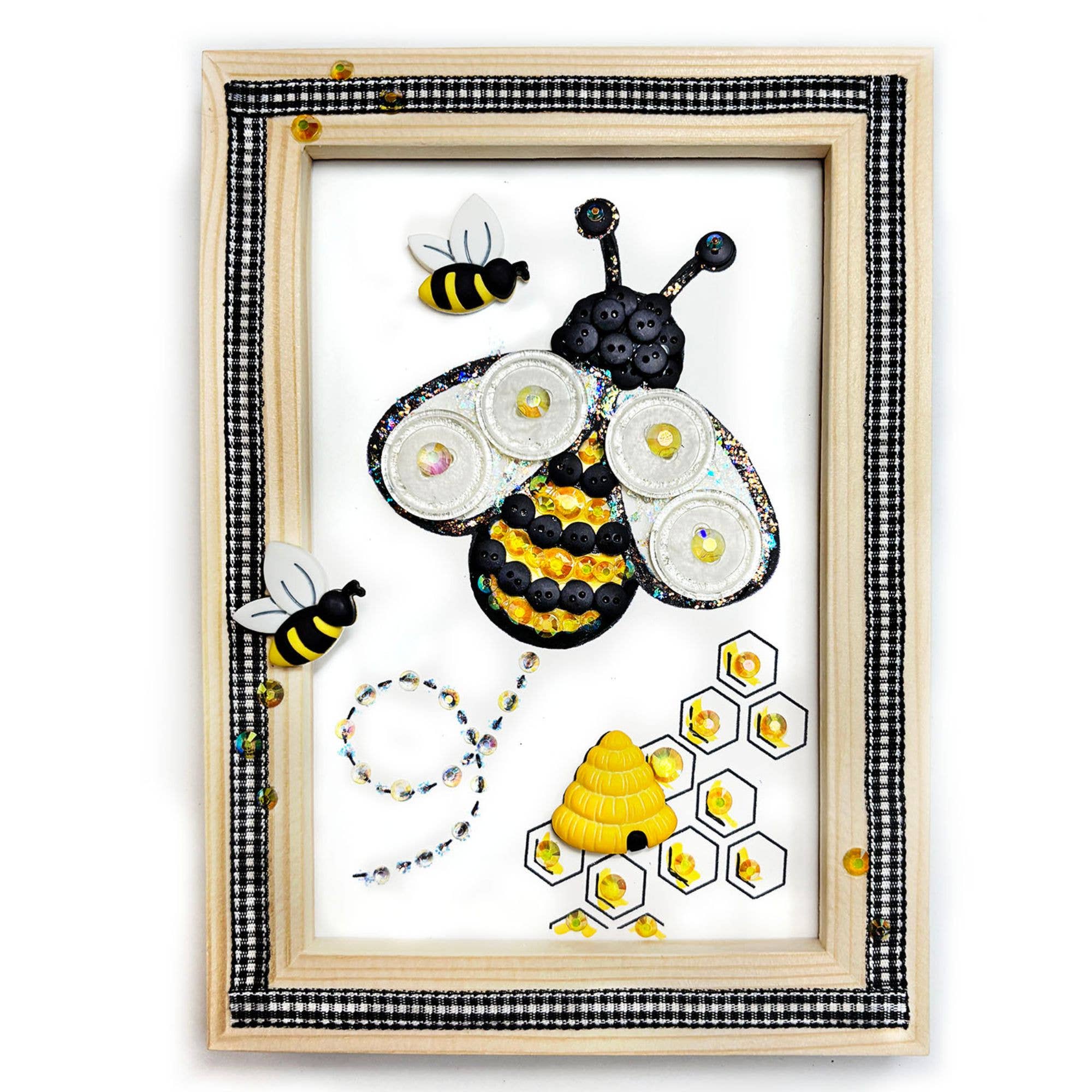 Buttons Galore & More - Wholesale DIY Craft Kit - Bumble Bee Frame DIY Craft Kit1