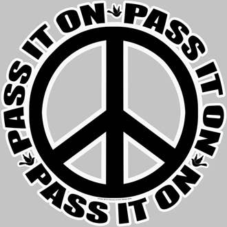 Peace Symbol Pass It on Bumper Sticker for wholesale by Gypsy Rose