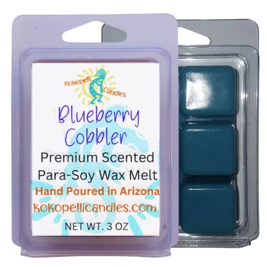 Blueberry Cobbler Scent Hand-Poured Soy Blend Wax Melt for wholesale by Kokopelli Candle Co.