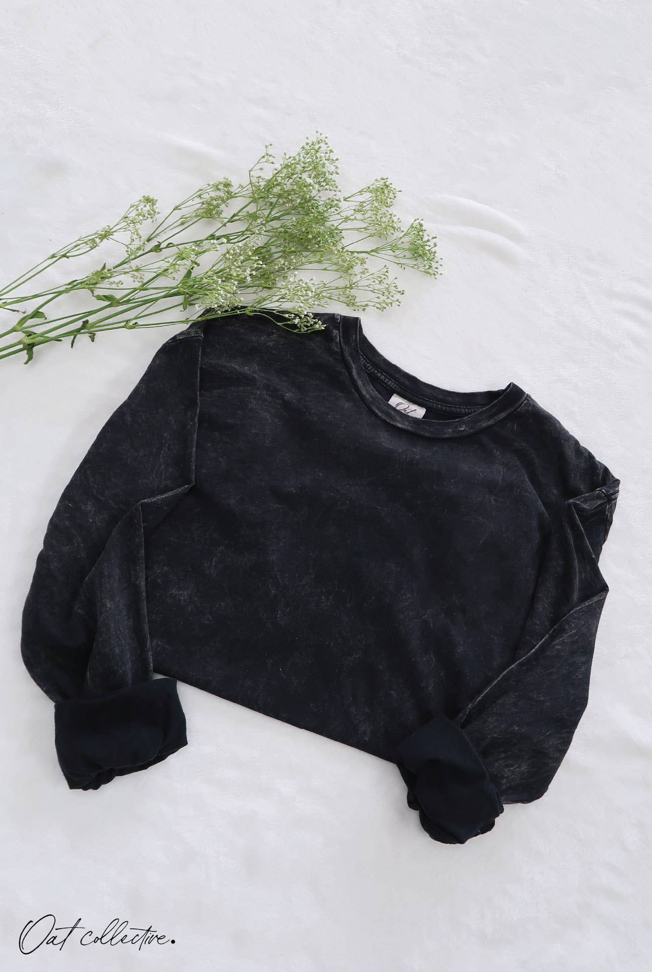 OAT COLLECTIVE – Engroshandel T-shirt – til kvinder – PREMIUM BASIC Mineralvasket langærmet0