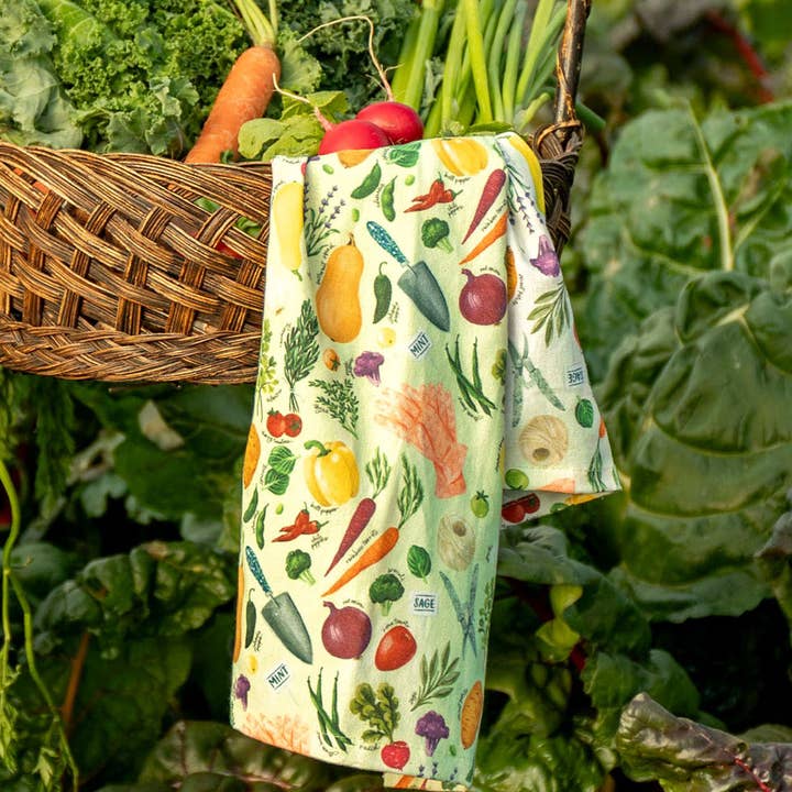 In The Garden Kitchen Towel for wholesale by 1canoe2 | One Canoe Two Paper Co.