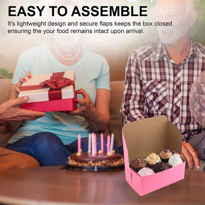 MT Products - Wholesale Food Storage Container - MT Products Pink Bakery Cookie Box 8" x 5" x 3.5"2