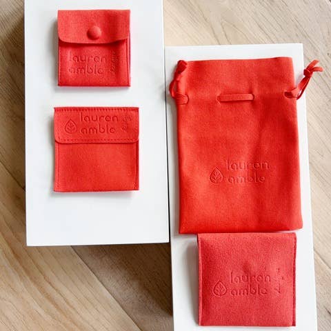 Embossed LA Logo Jewelry Pouch for wholesale by Lauren Amble Designs