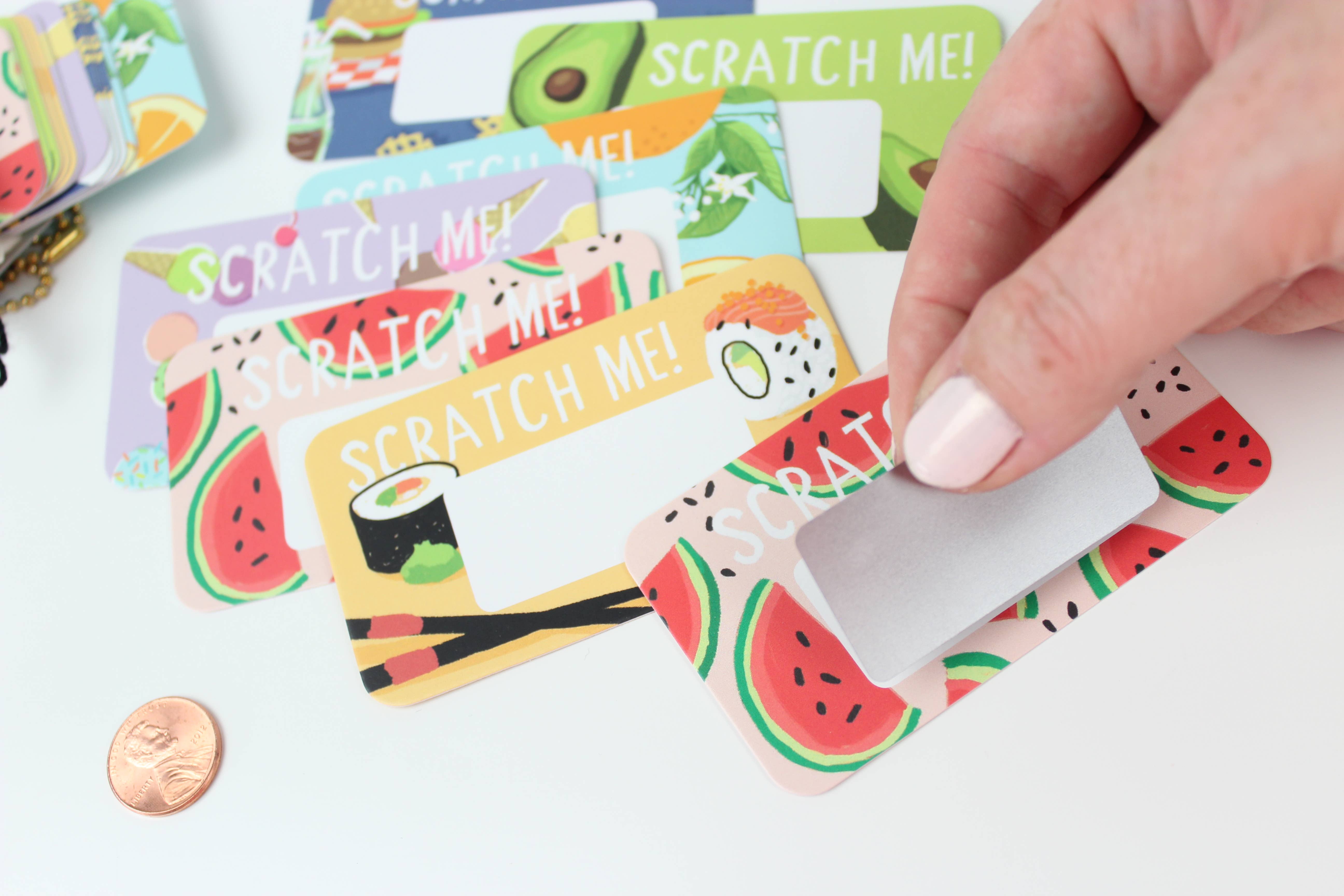 Inklings Paperie - Wholesale Stationery/Notecard Set - Scratch-off Lunchbox Notes - Foodie4