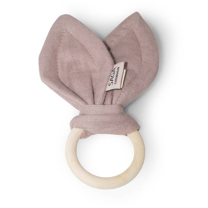 Baby Sensory Toy - Teething Ring- Mauve - Organic Cotton for wholesale by Saga Copenhagen