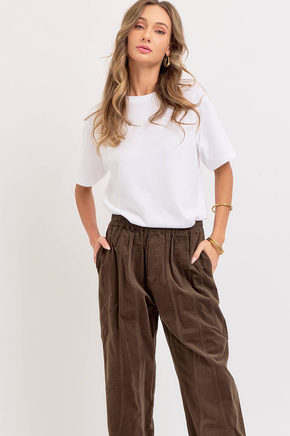 Sweet Lovely by Jen - Wholesale Pants - Women's - EASY CASUAL EVERYDAY PULL-ON RELAXED  CORDUROY PANTS 17