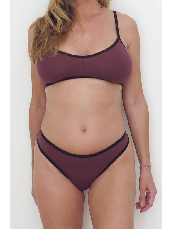 Ecoology - Wholesale Bralette - Women's - Lilac organic cotton bralette with black trim2