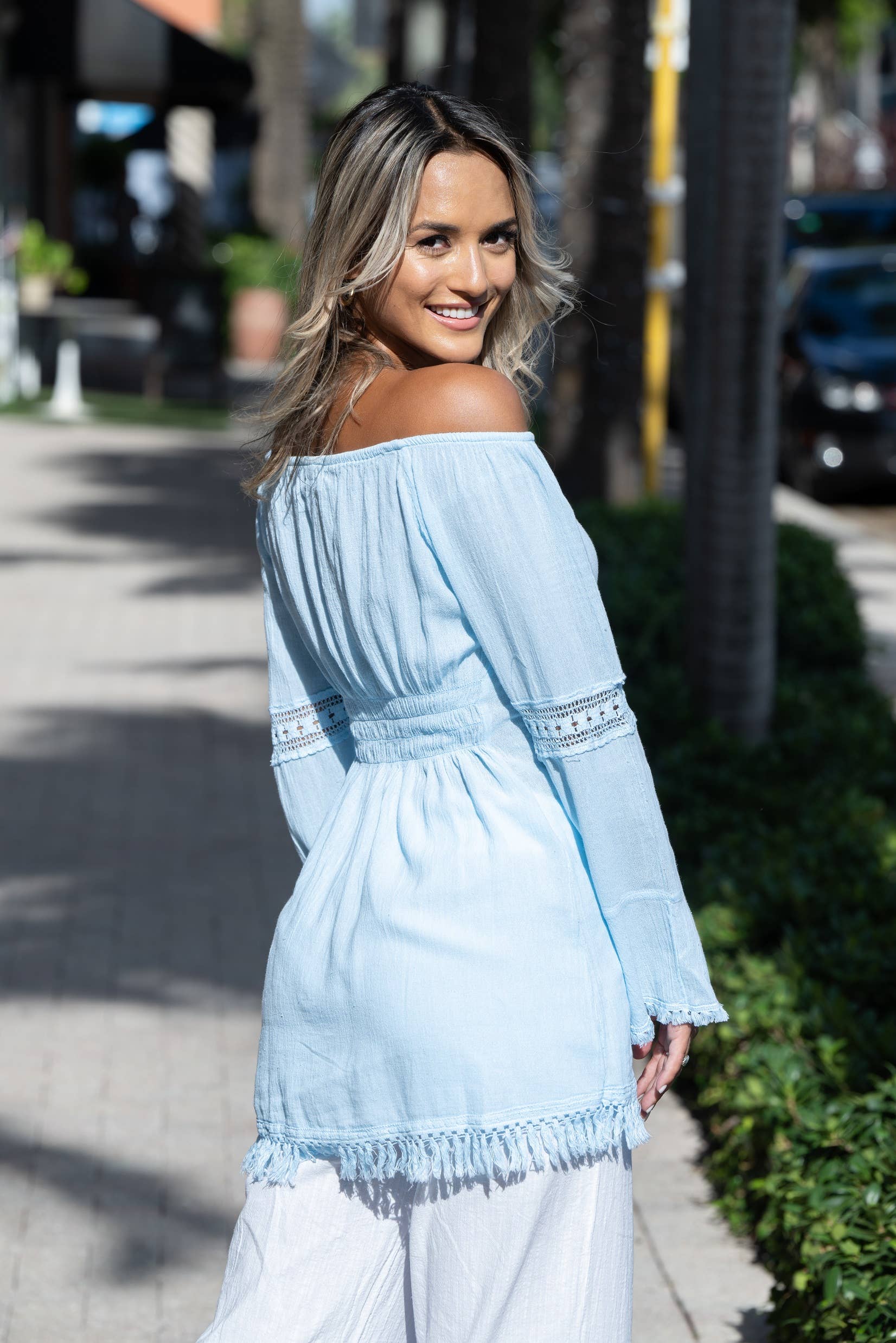 Cotton Natural - Wholesale Dress - Women's - Bianca Arctic Blue Dress2