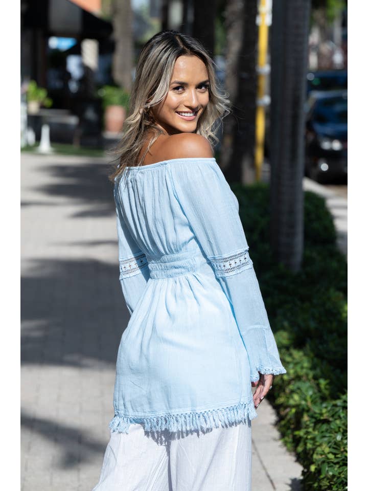 Cotton Natural - Wholesale Dress - Women's - Bianca Arctic Blue Dress2