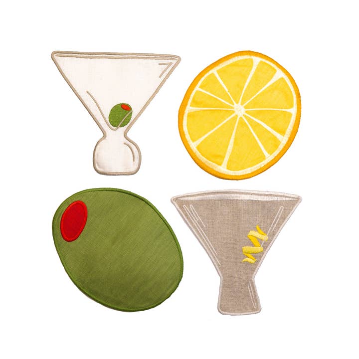 Piecework - Wholesale Dinner & Cloth Napkin - ✨Back In Stock✨Martini Cocktail Napkins - Set Of 43