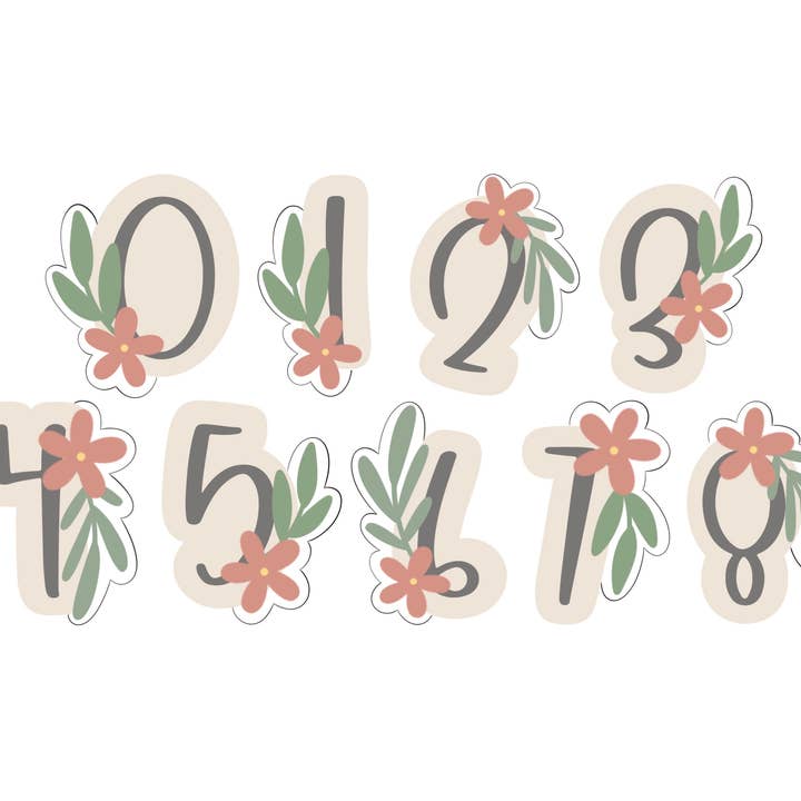Bloemengetallen 0-5, 6/9, 7-8 voor wholesale door Maison’s Custom Cutters