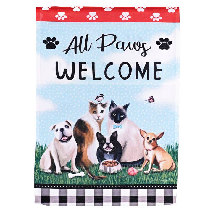 Dicksons - Vente Drapeaux - Drapeau All Paws Welcome 13x18