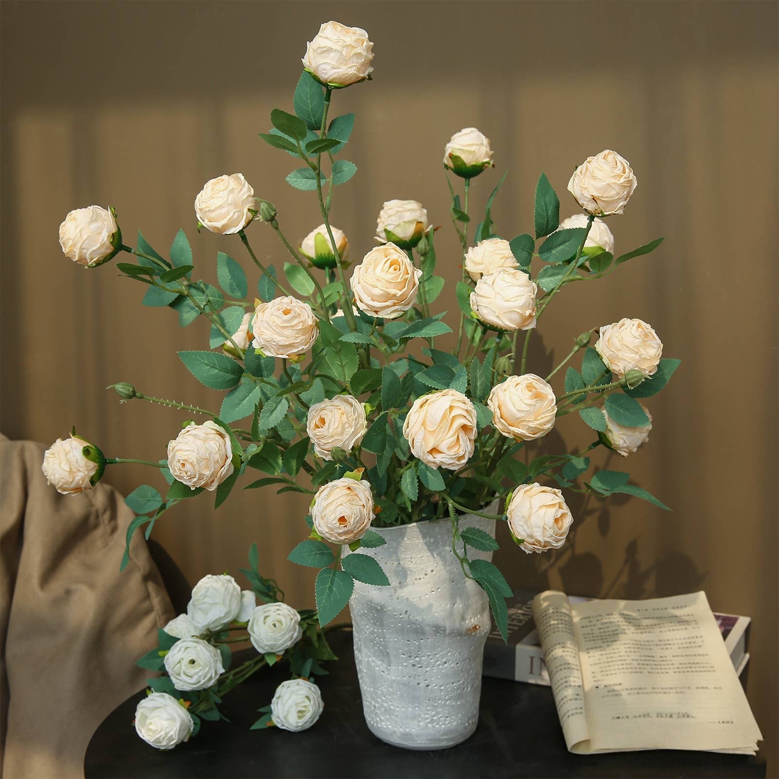 ACNITE(We cover U.S. import duties) - Wholesale Artificial Flowers - 3 heads curly rose flower Artificial rose flower for wedding5