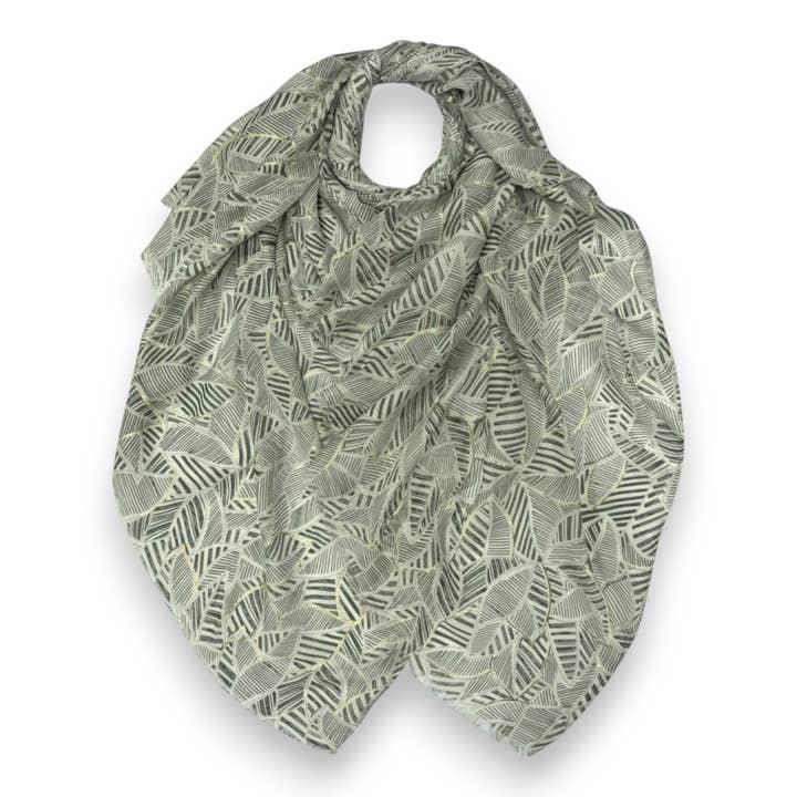 Lili Scarves (US Duty Free) – Engroshandel Tørklæde - Dame – Sommerhalstørklæde med monokromt bladprint10