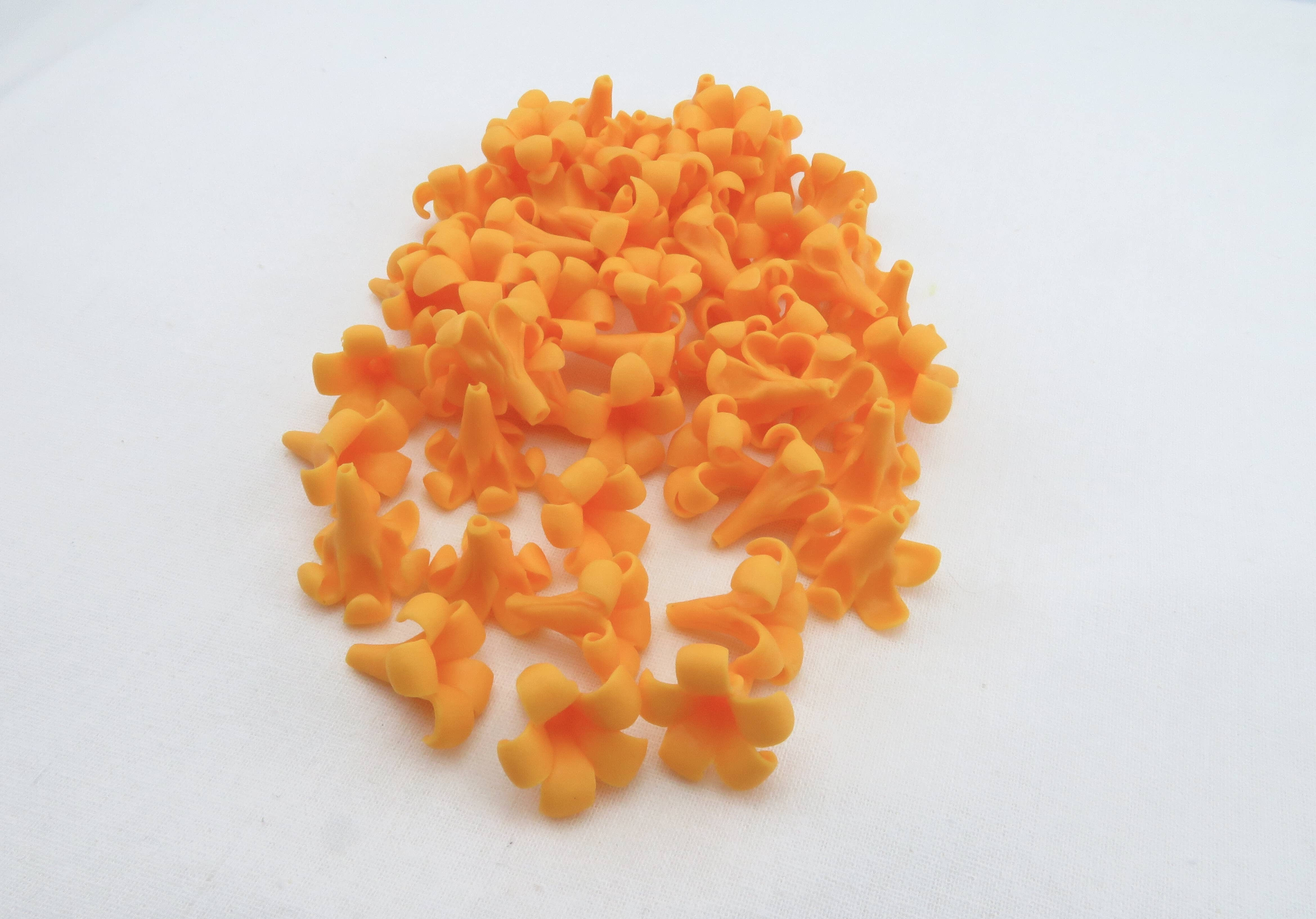 OpalHaus - Wholesale Craft Supplies - Puakenikeni Clay Flowers, Orange Flowers, Handmade3