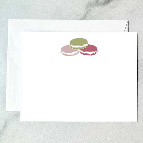 Ensemble de cartes de correspondance Macarons pour la vente par Viola and Beatrice Stationers