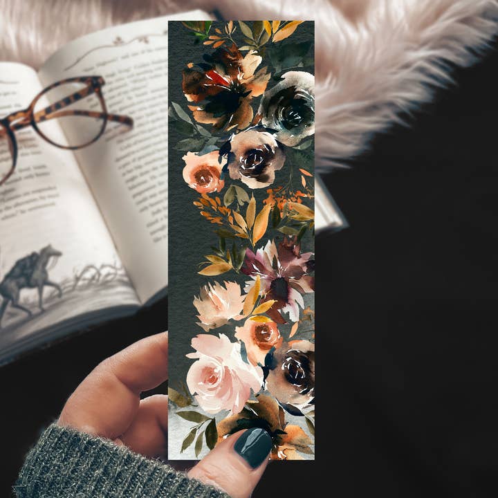Earth Tone Floral Bookmark for wholesale by Mirkwood Scribes