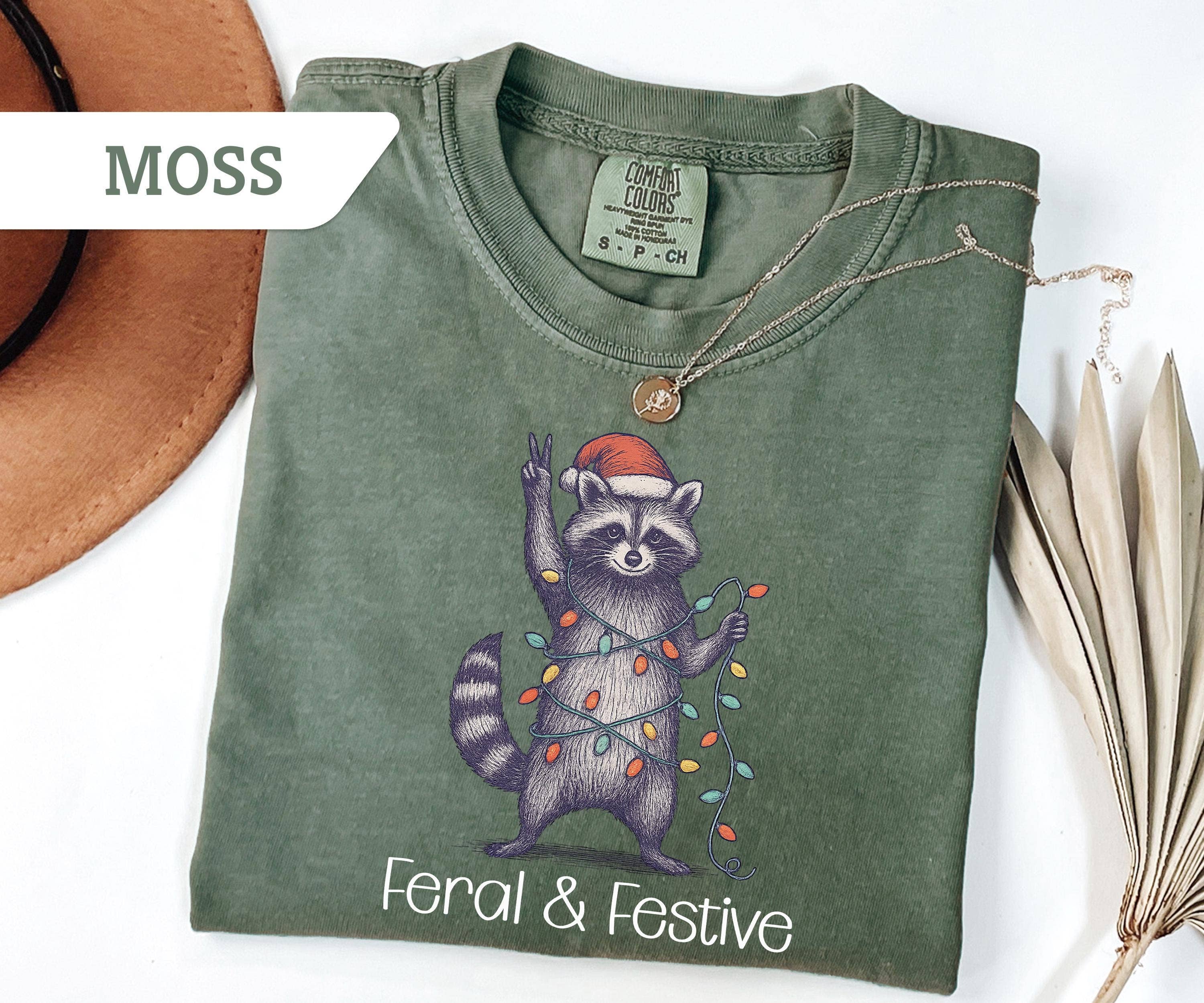 Glaime - Wholesale T-Shirt (Graphic) - Women's - Comfort Colors Raccoon Xmas Shirt ,Raccoon Feral Sweater3