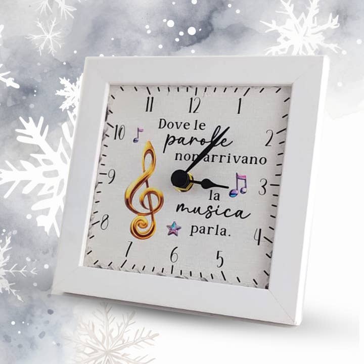 Desuite - Vente Horloges murales - Cadre carré avec horloge et phrase1