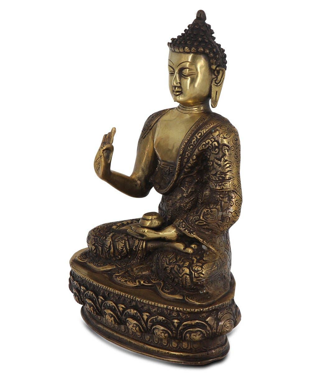 Buddha Groove - Vente Figurine décorative - Statue en laiton La vie complexe de Bouddha, 12 pouces de haut1